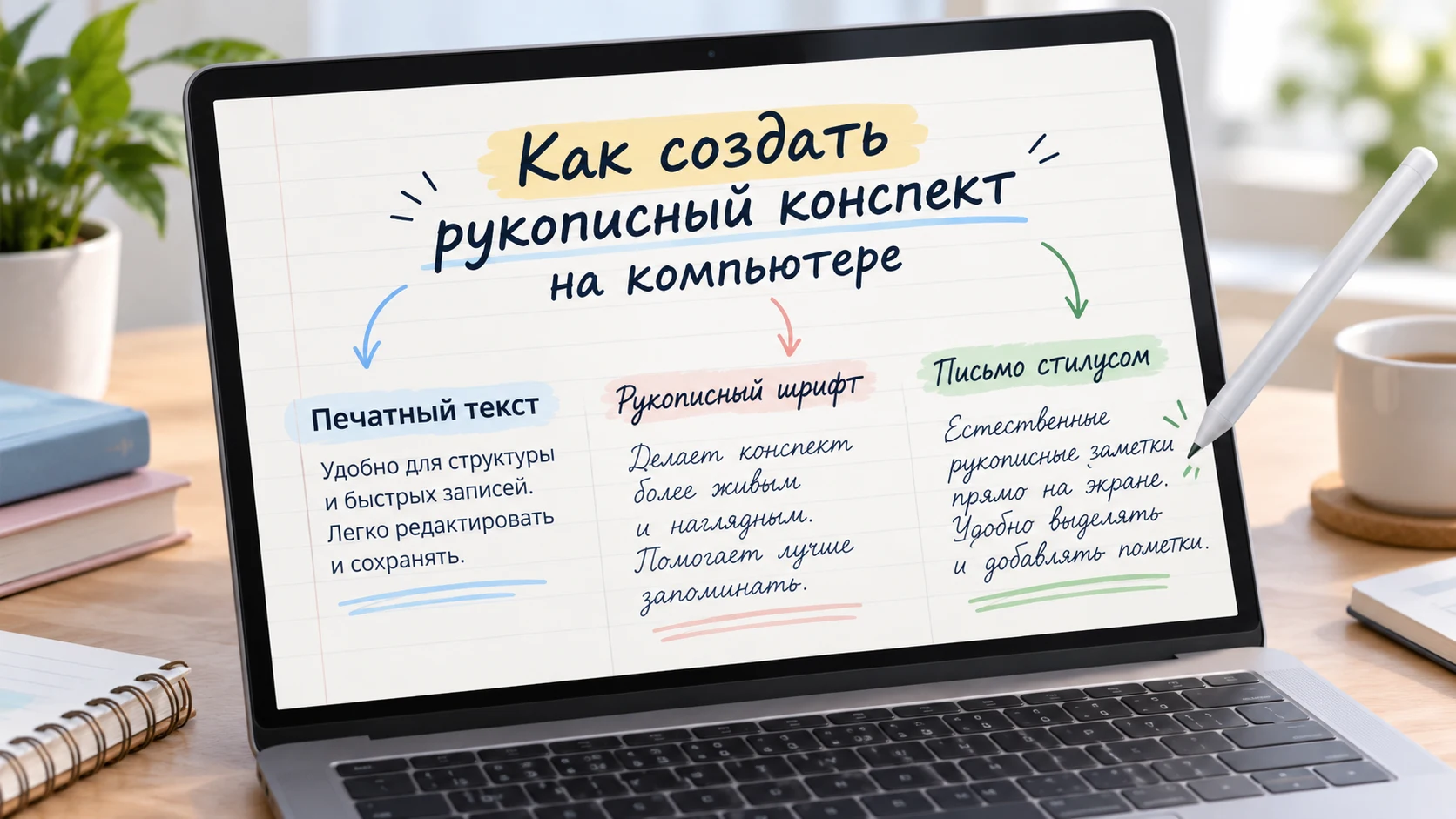 Как сделать рукописный конспект на компьютере